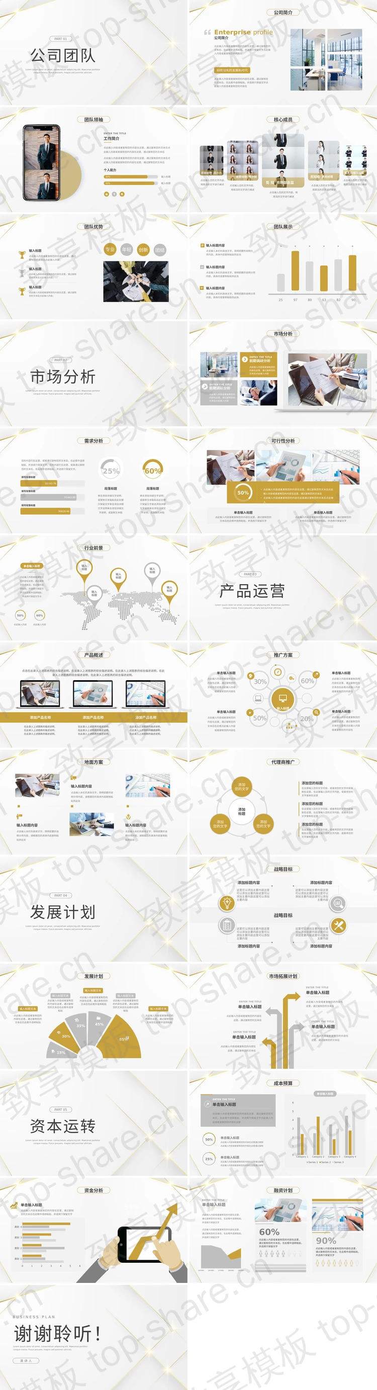 图片[2]-大气简约白金配色商务计划书PPT模板 - 致享TOP-SHARE-致享TOP-SHARE