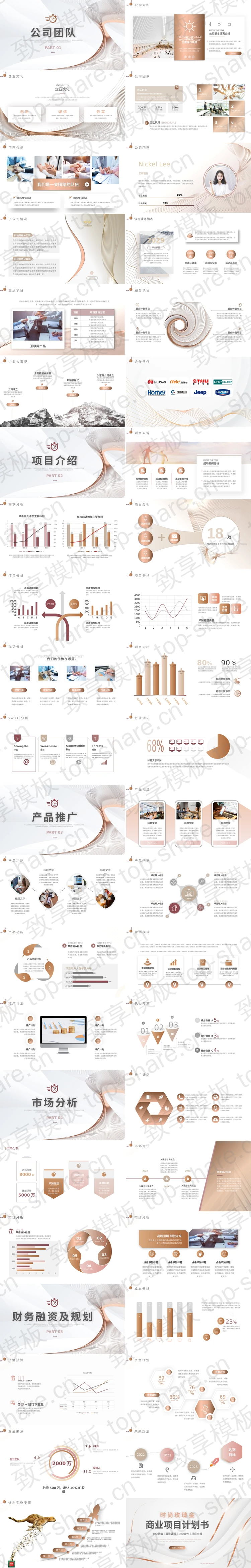 图片[2]-时尚玫瑰金商业项目计划书PPT模板 - 致享TOP-SHARE-致享TOP-SHARE