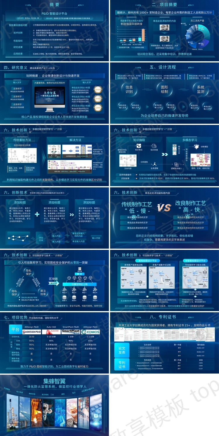 图片[2]-蓝色集蜂智翼一体化防火监管系统宣传介绍PPT模板 - 致享TOP-SHARE-致享TOP-SHARE