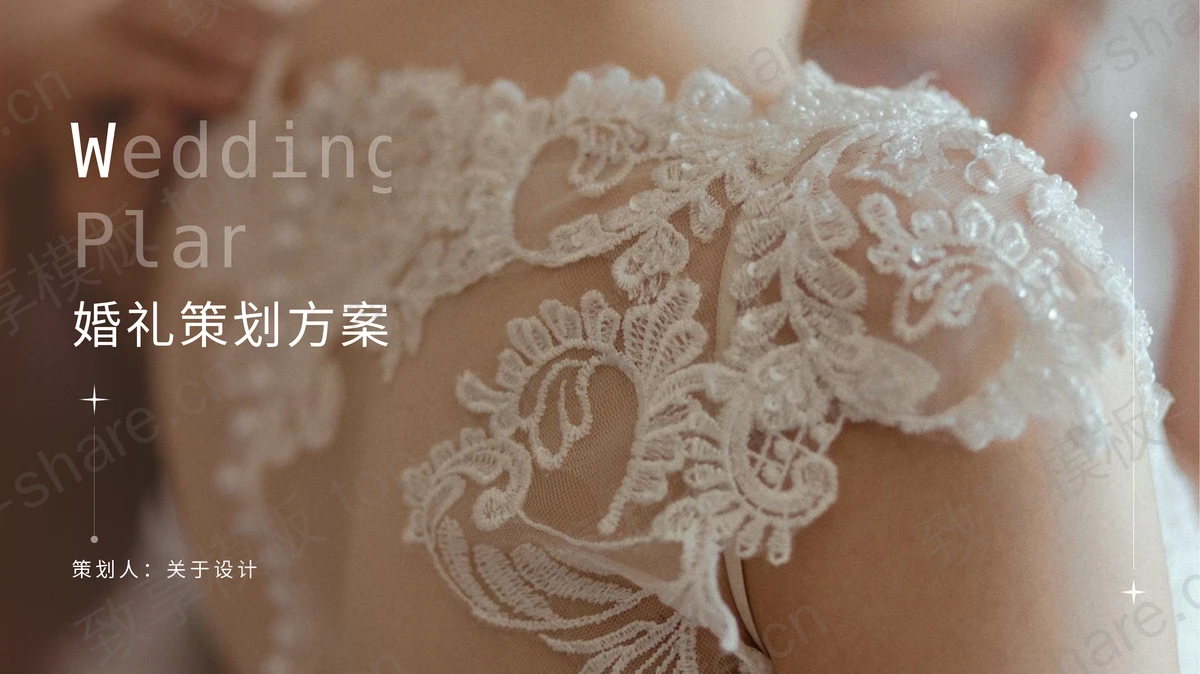 穿婚纱的女人背景的婚礼策划方案PPT模板-致享TOP-SHARE