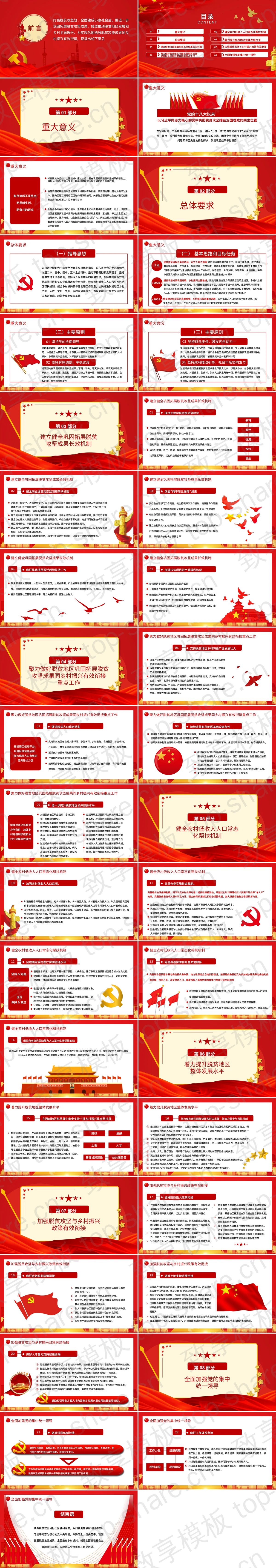 图片[2]-红色党政风关于实现巩固拓展脱贫攻坚成果同乡村振兴有效衔接的意见PPT模板 - 致享TOP-SHARE-致享TOP-SHARE