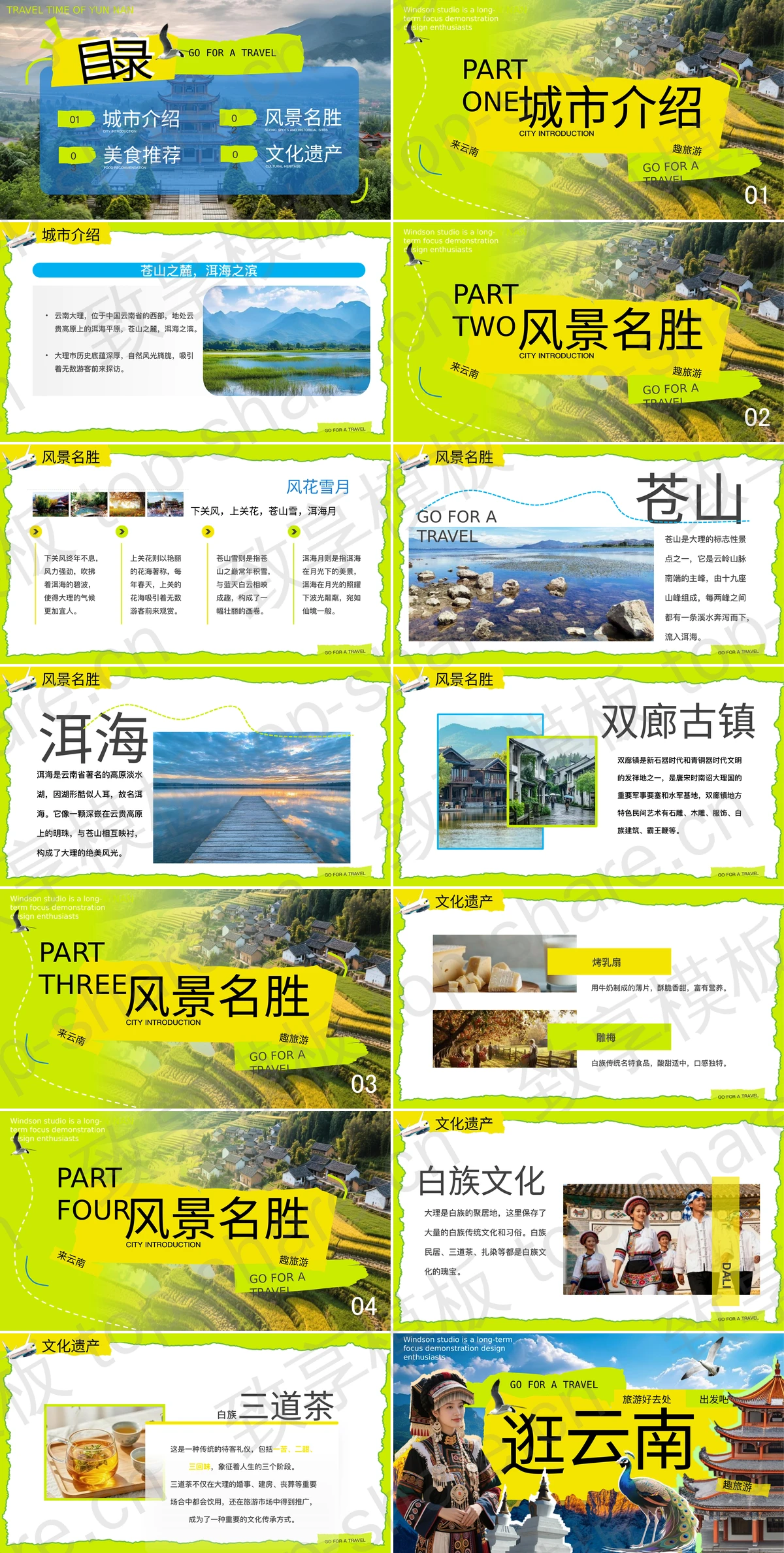 图片[2]-手账拼贴风少数民族女孩背景“逛云南”旅游推荐旅行攻略PPT模板 - 致享TOP-SHARE-致享TOP-SHARE
