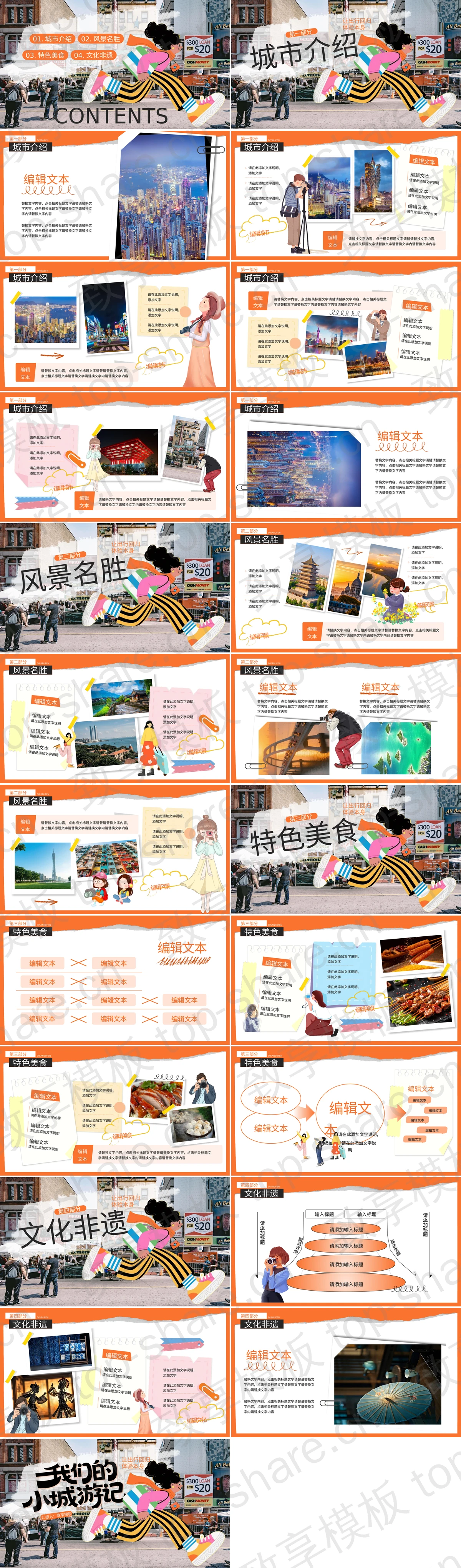 图片[2]-“我的小城游记”旅行攻略城市介绍PPT模板 - 致享TOP-SHARE-致享TOP-SHARE