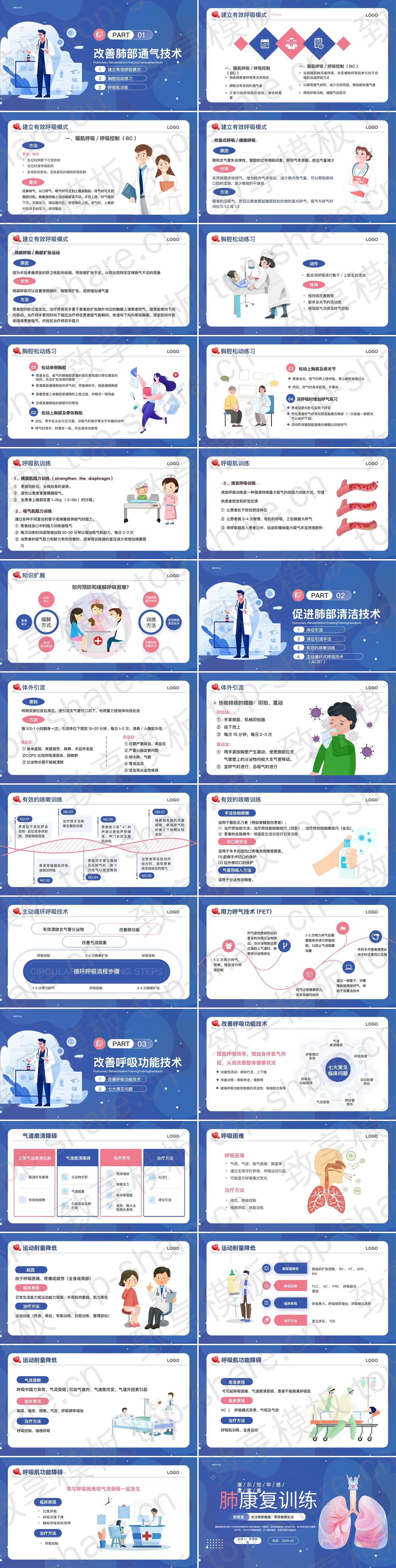 图片[2]-蓝色肺康复训练医疗培训PPT模板 - 致享TOP-SHARE-致享TOP-SHARE