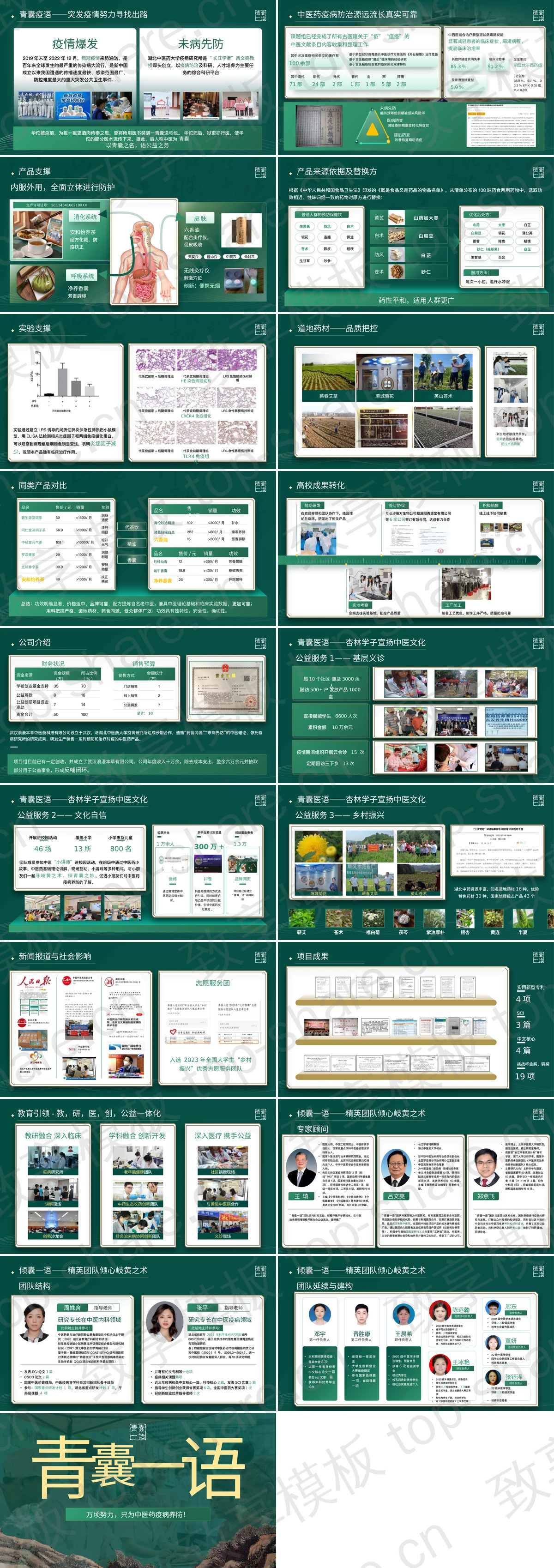 图片[2]-绿色“青囊一语”中医药疫病养防特色产品研发与推广PPT模板 - 致享TOP-SHARE-致享TOP-SHARE