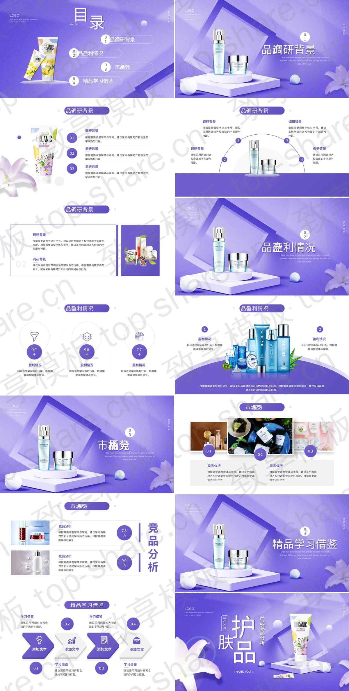 图片[2]-蓝色护肤品产品竞品分析报告PPT模板 - 致享TOP-SHARE-致享TOP-SHARE