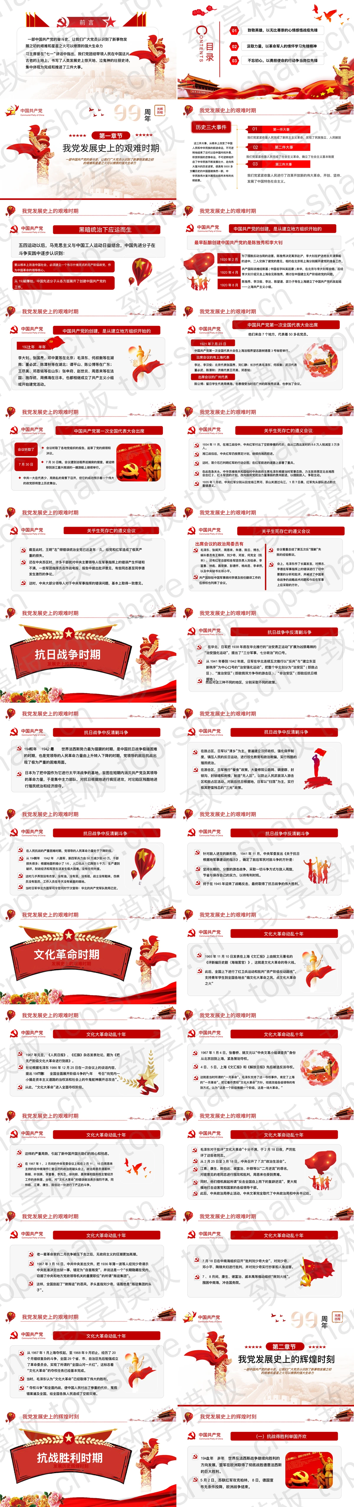 图片[2]-红色党政风“中国共产党光辉历程”建党节党课教育PPT模板 - 致享TOP-SHARE-致享TOP-SHARE