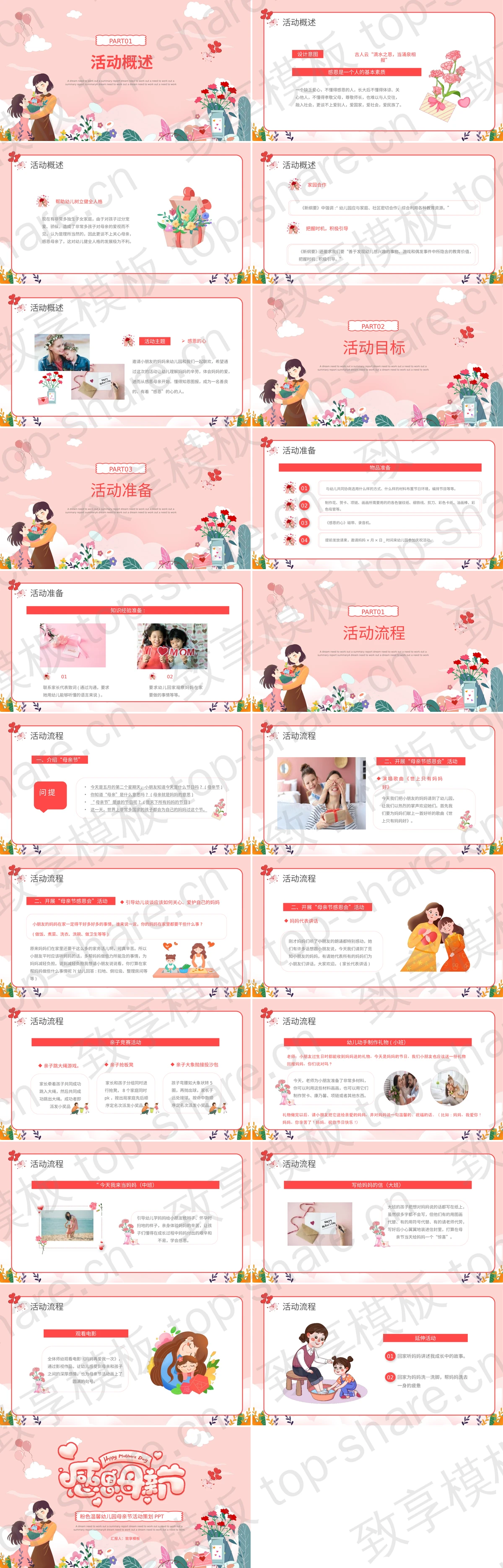 图片[2]-“感恩母亲节”粉色温馨幼儿园母亲节活动策划PPT模板 - 致享TOP-SHARE-致享TOP-SHARE
