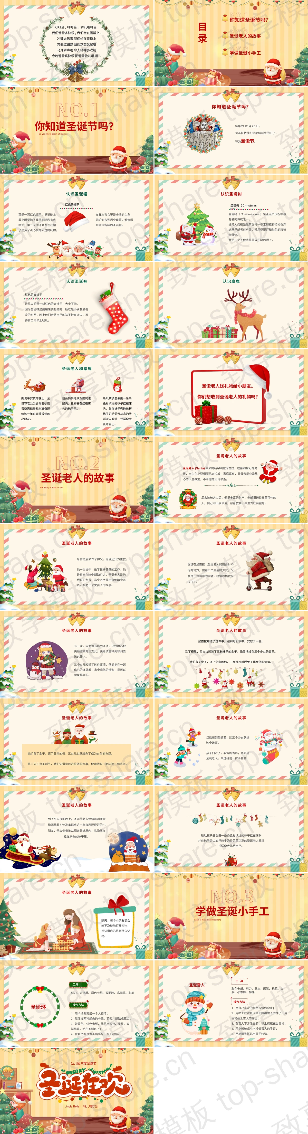 图片[2]-彩色卡通风格的“圣诞狂欢”幼儿园欢度圣诞节活动策划PPT模板 - 致享TOP-SHARE-致享TOP-SHARE