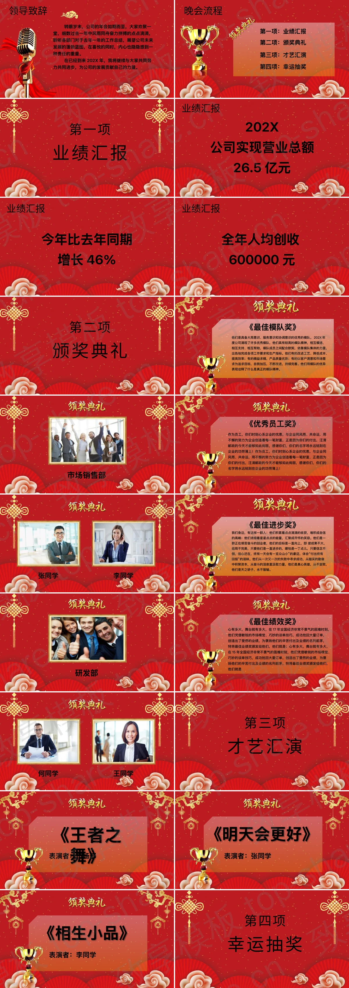 图片[2]-红色喜庆年会颁奖典礼暨员工表彰大会PPT模板 - 致享TOP-SHARE-致享TOP-SHARE