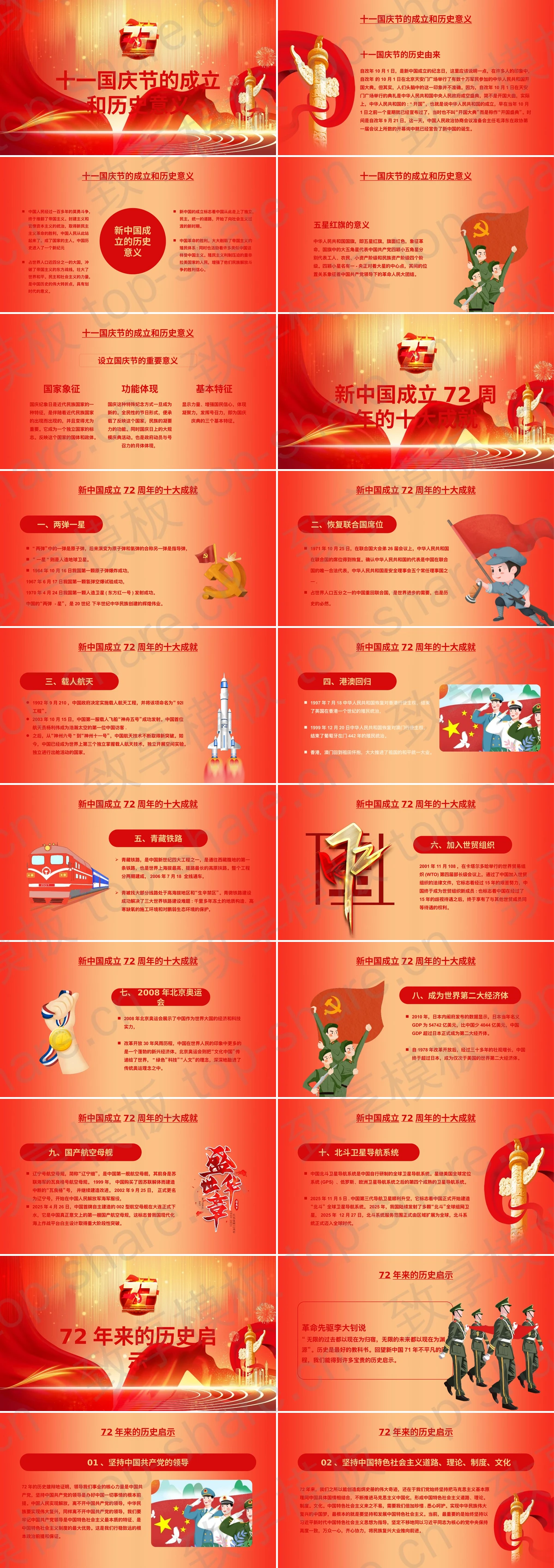图片[2]-红色大气华表背景的“与国同庆”国庆节主题节日介绍PPT模板 - 致享TOP-SHARE-致享TOP-SHARE