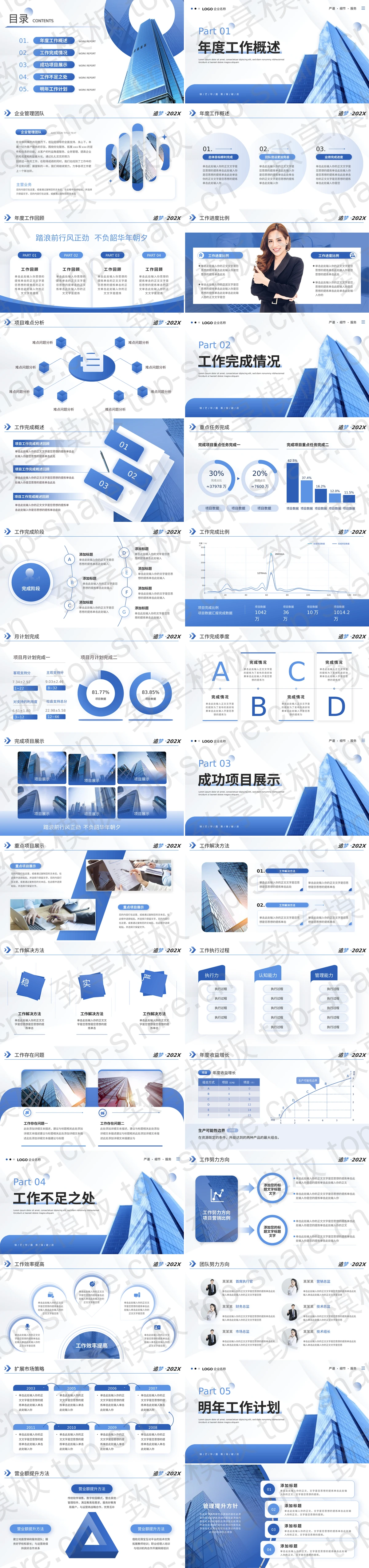 图片[2]-蓝色高大写字楼背景的“锋芒毕露乘锋破浪”励志风个人年终总结PPT模板 - 致享TOP-SHARE-致享TOP-SHARE