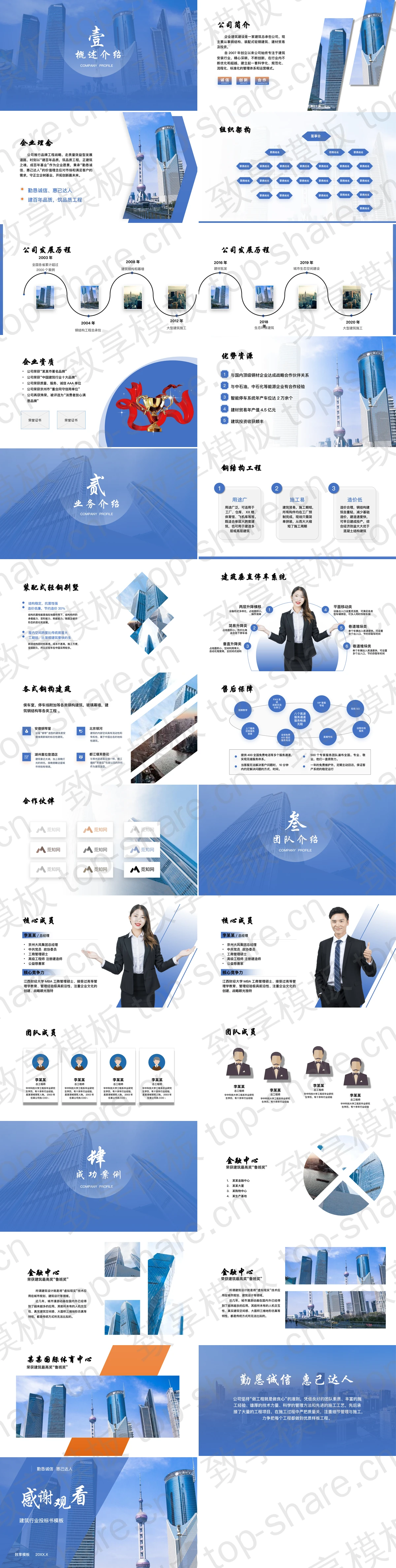图片[2]-蓝色城市建筑背景建筑行业投标书PPT模板 - 致享TOP-SHARE-致享TOP-SHARE