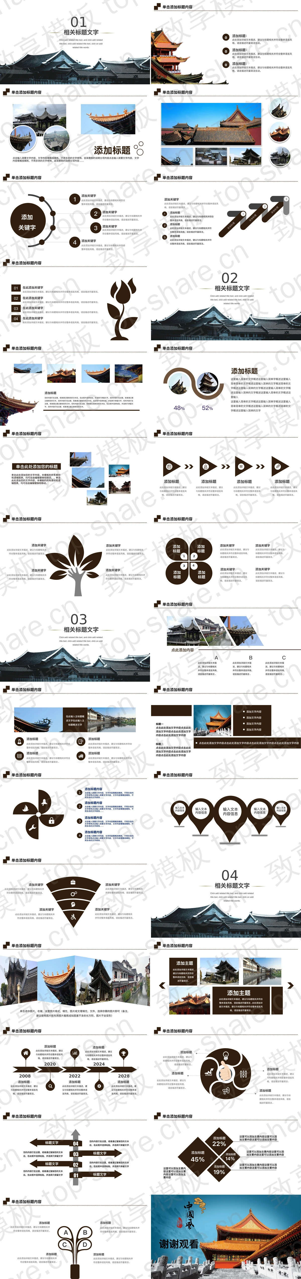 图片[2]-古典宫殿背景中国风建筑主题PPT模板 - 致享TOP-SHARE-致享TOP-SHARE
