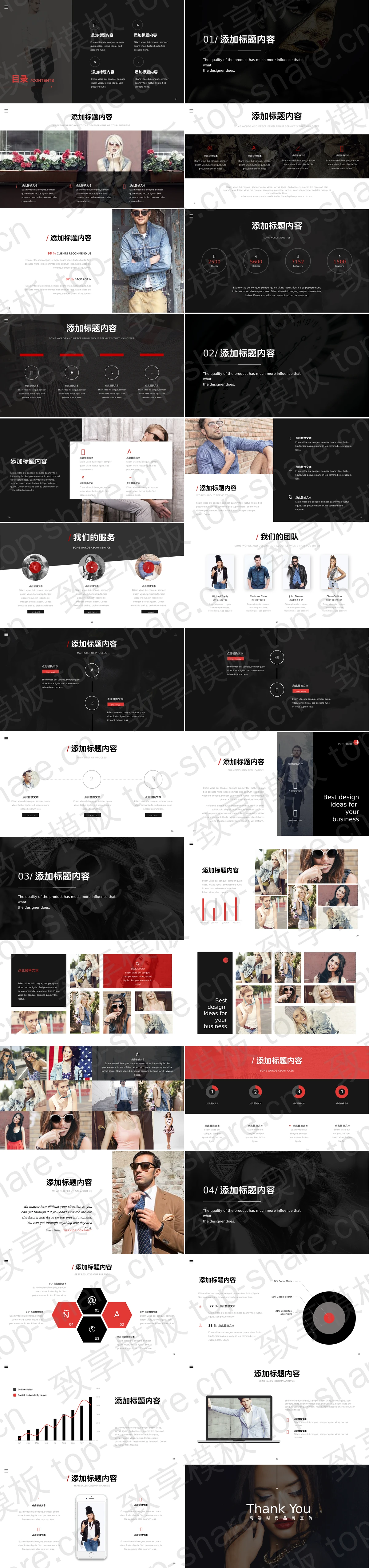 图片[2]-欧美女模特背景的高端时尚品牌宣传PPT模板 - 致享TOP-SHARE-致享TOP-SHARE