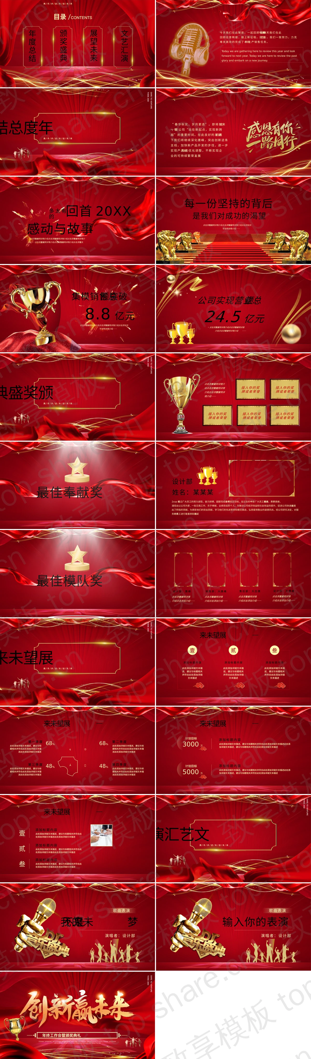 图片[2]-红色大气“创新赢未来”年终工作会暨颁奖典礼PPT模板 - 致享TOP-SHARE-致享TOP-SHARE