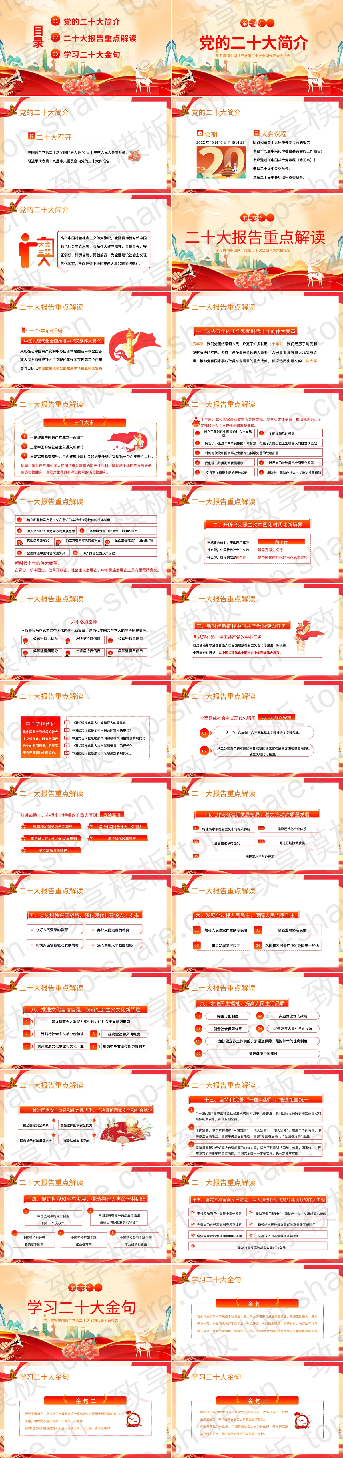 图片[2]-红色国潮风学习贯彻中国共产党第二十次全国代表大会报告PPT模板 - 致享TOP-SHARE-致享TOP-SHARE