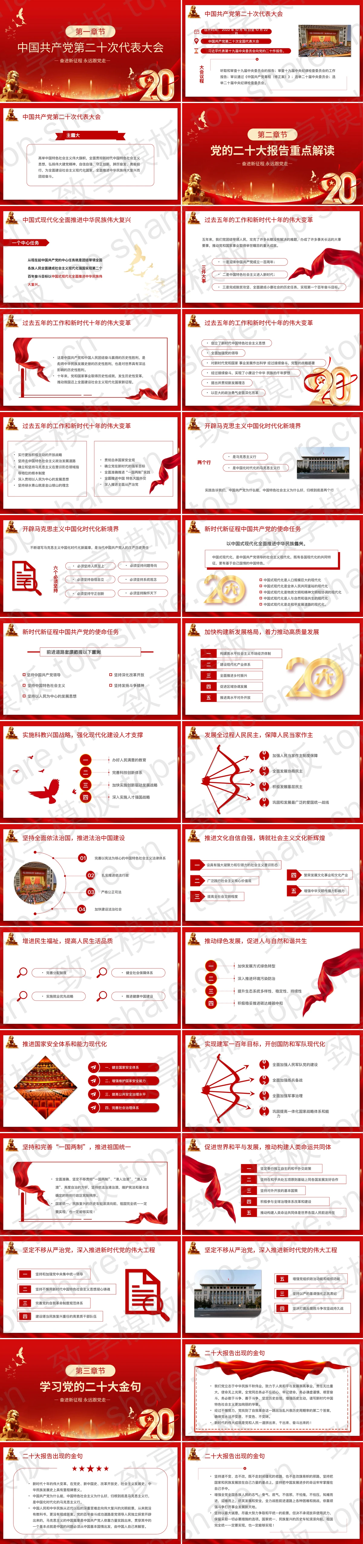 图片[2]-红色大气学习贯彻中国共产党第二十次全国代表大会报告PPT模板 - 致享TOP-SHARE-致享TOP-SHARE