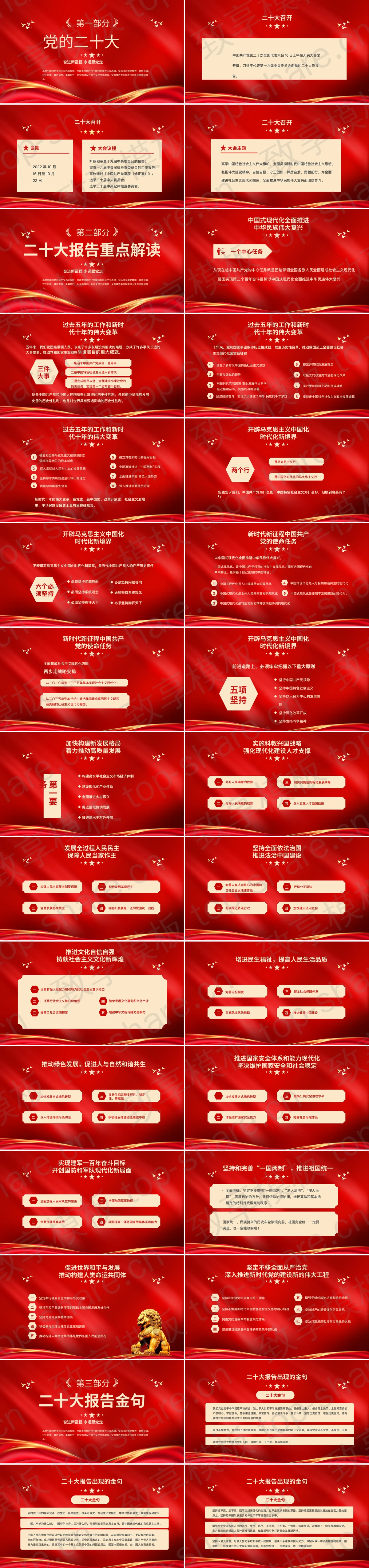 图片[2]-红色“学习贯彻中国共产党第二十次全国代表大会报告”党课教育PPT模板 - 致享TOP-SHARE-致享TOP-SHARE