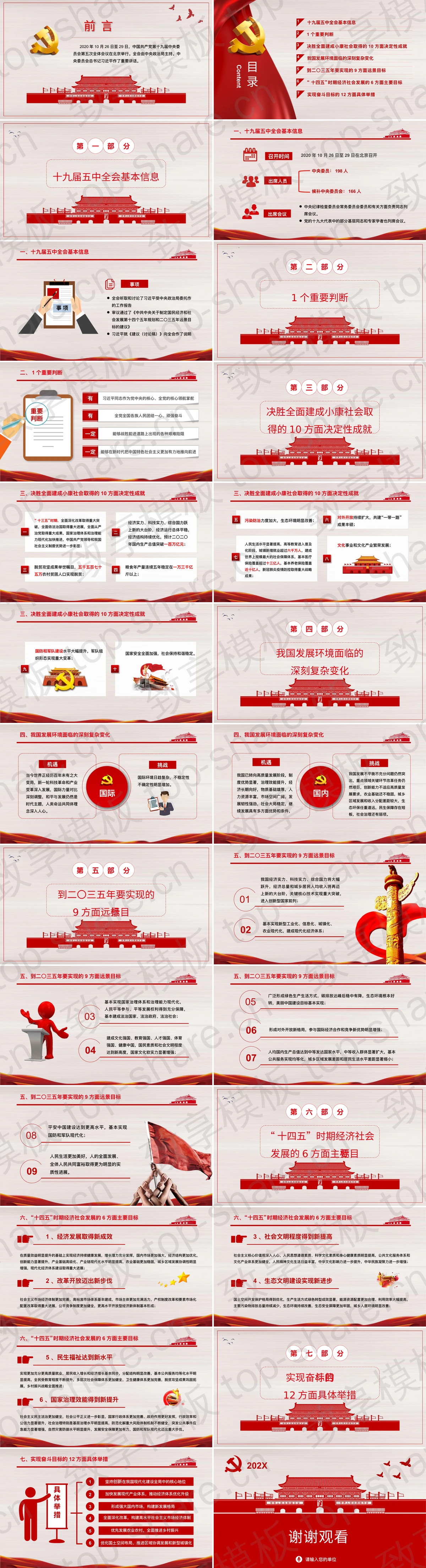 图片[2]-红色天安门背景的十九届五中全会公报要点PPT模板 - 致享TOP-SHARE-致享TOP-SHARE