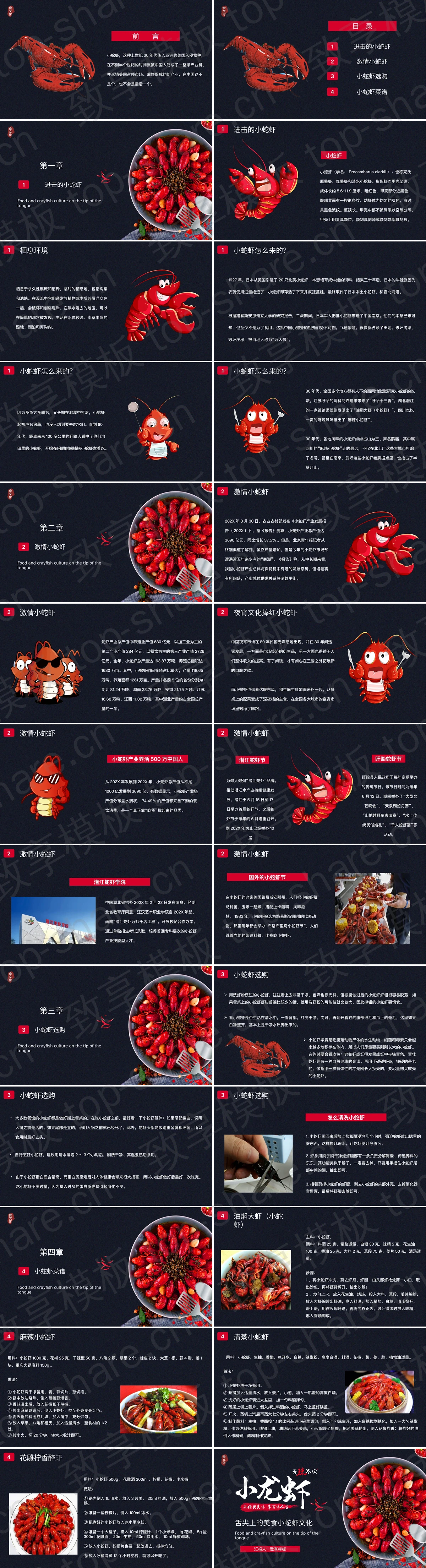 图片[2]-蓝红配色舌尖上的美食小蛇虾文化PPT模板 - 致享TOP-SHARE-致享TOP-SHARE