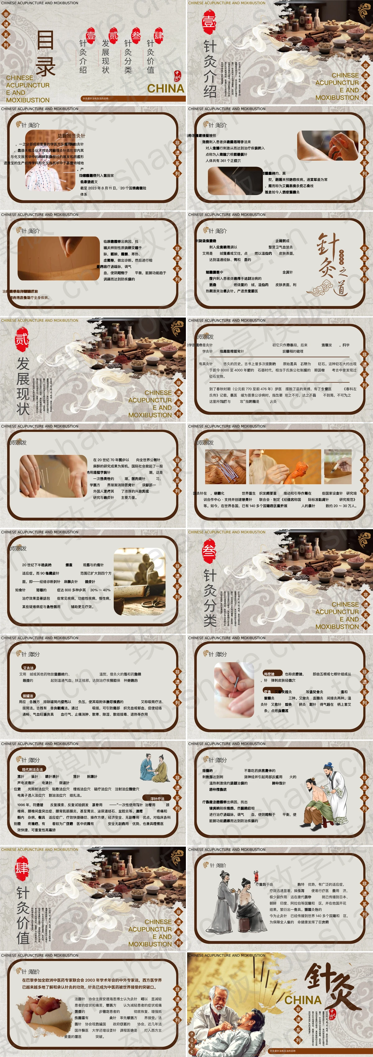 图片[2]-非物质文化遗产针灸宣传介绍PPT模板 - 致享TOP-SHARE-致享TOP-SHARE