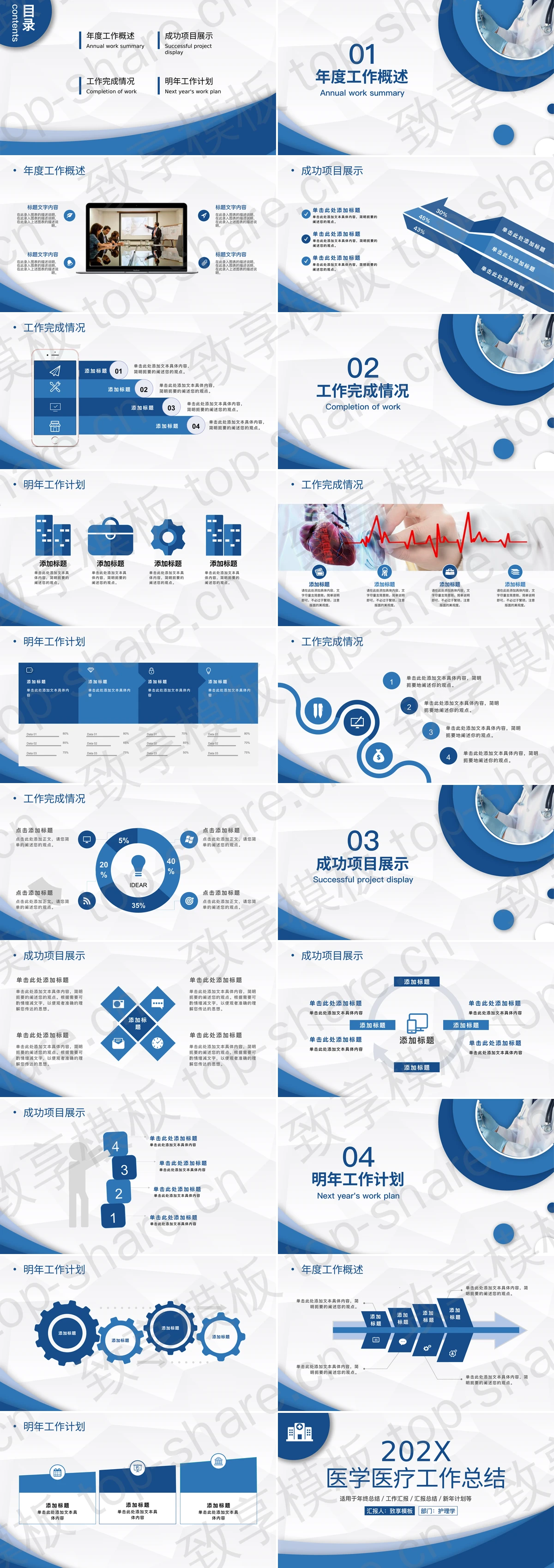 图片[2]-蓝色简约医学医疗工作总结PPT模板 - 致享TOP-SHARE-致享TOP-SHARE