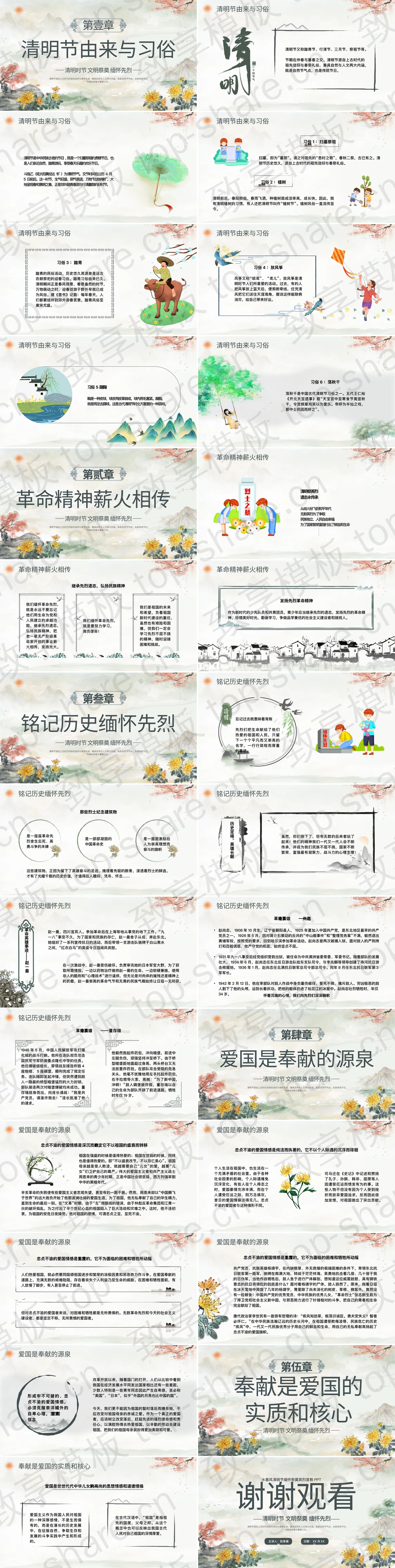 图片[2]-水墨中国风“缅怀革命先烈传承红色精神”清明节缅怀祭奠英烈宣教PPT模板 - 致享TOP-SHARE-致享TOP-SHARE