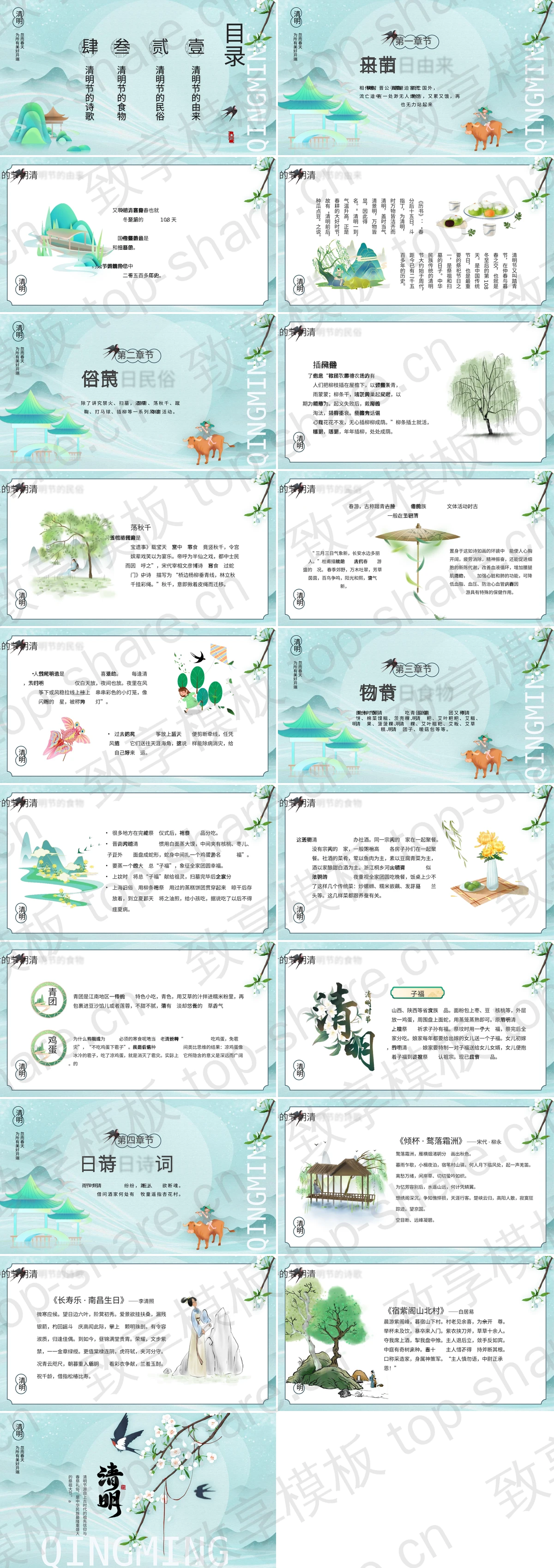 图片[2]-青色古典中国风清明节节日介绍PPT模板 - 致享TOP-SHARE-致享TOP-SHARE
