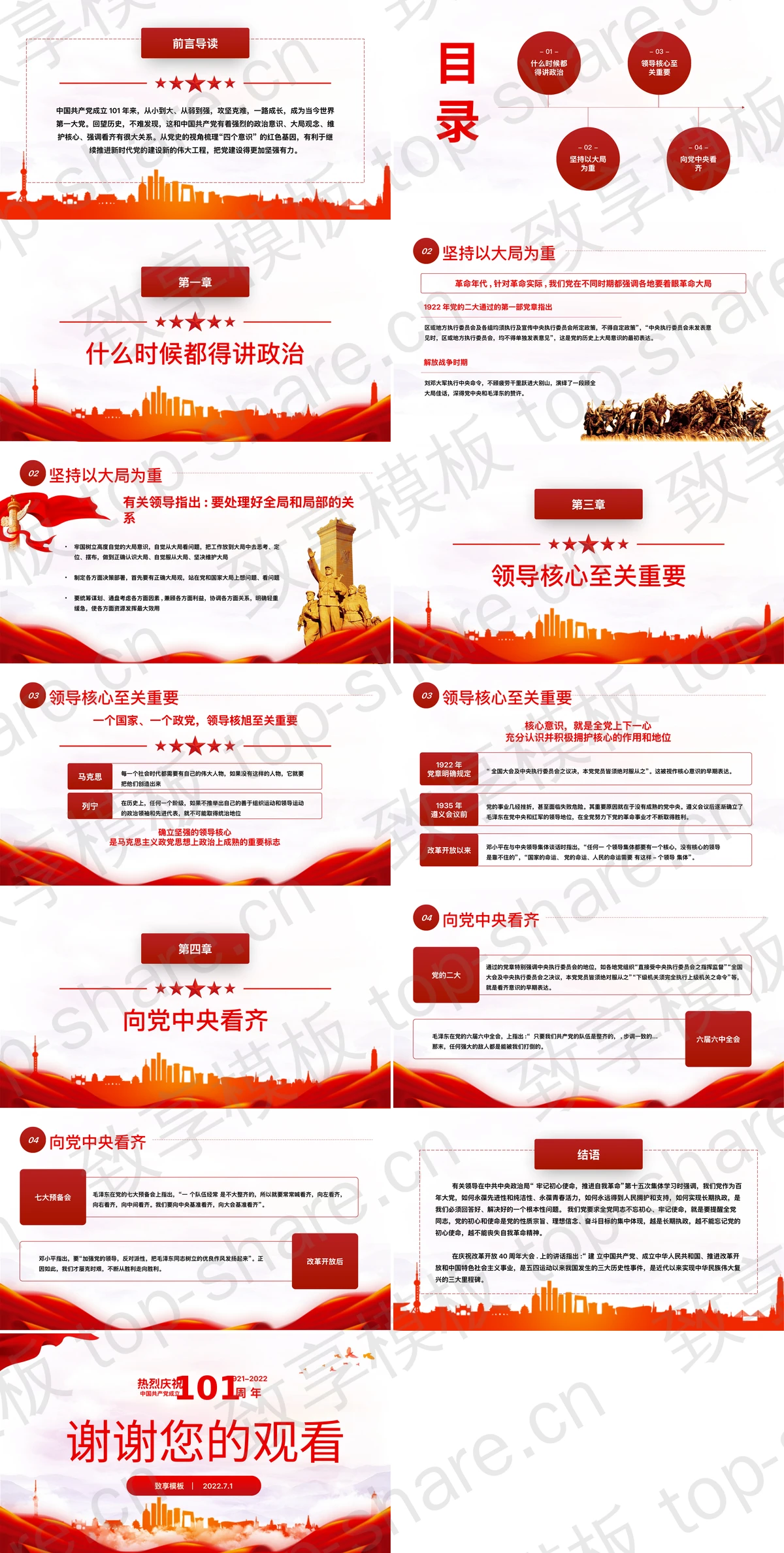 图片[2]-党史视角下的“四个意识”PPT下载 - 致享TOP-SHARE-致享TOP-SHARE