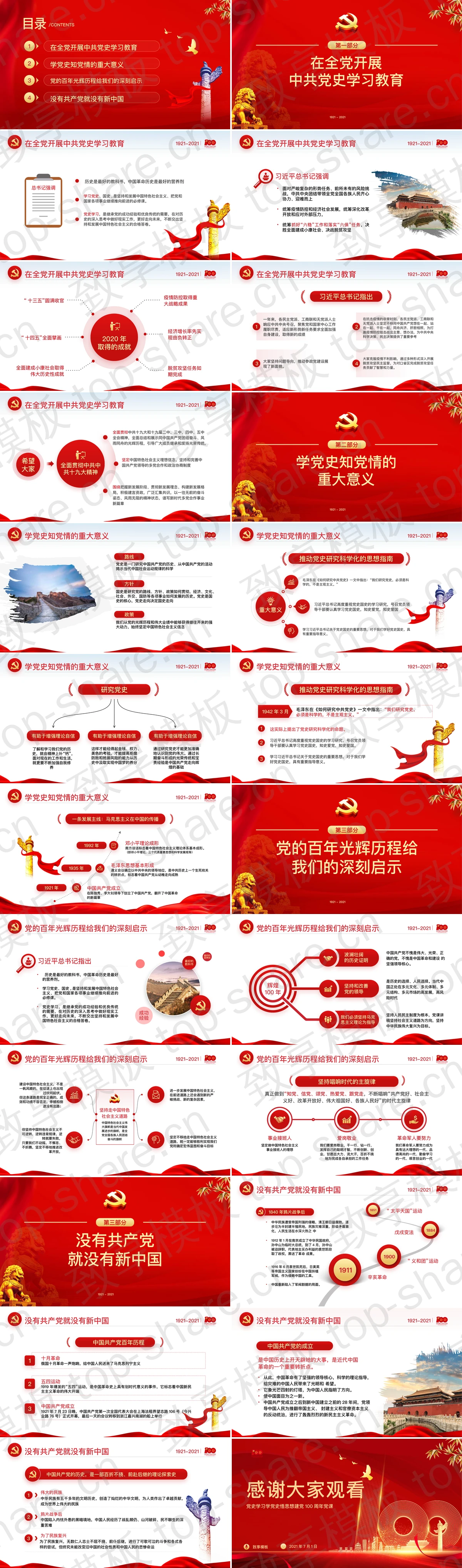 图片[2]-《光辉的历程辉煌的史诗》学党史悟思想建党100周年党课PPT模板 - 致享TOP-SHARE-致享TOP-SHARE