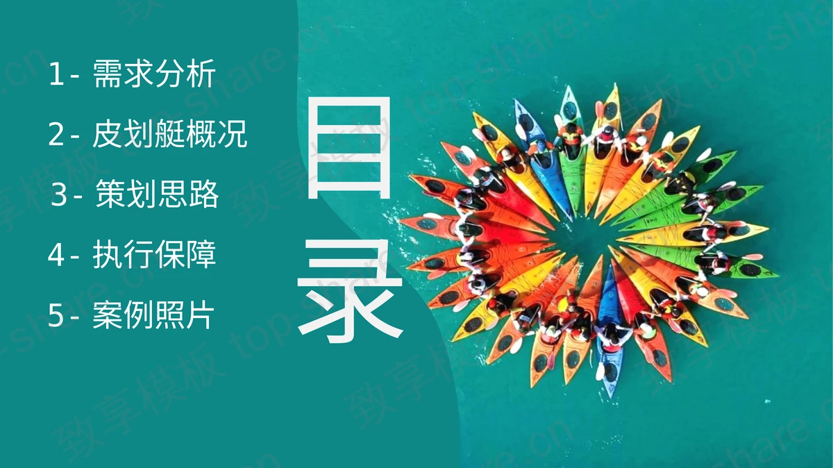 “艇身而出”皮划艇运动项目活动策划PPT模板-致享TOP-SHARE