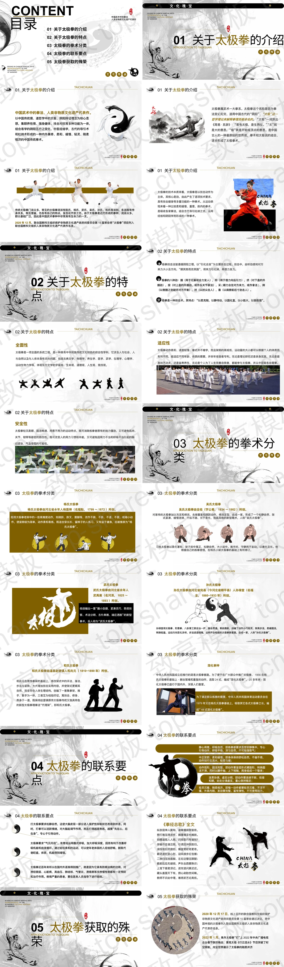 图片[2]-黑白配色非遗系列文化瑰宝太极拳宣传介绍PPT模板 - 致享TOP-SHARE-致享TOP-SHARE