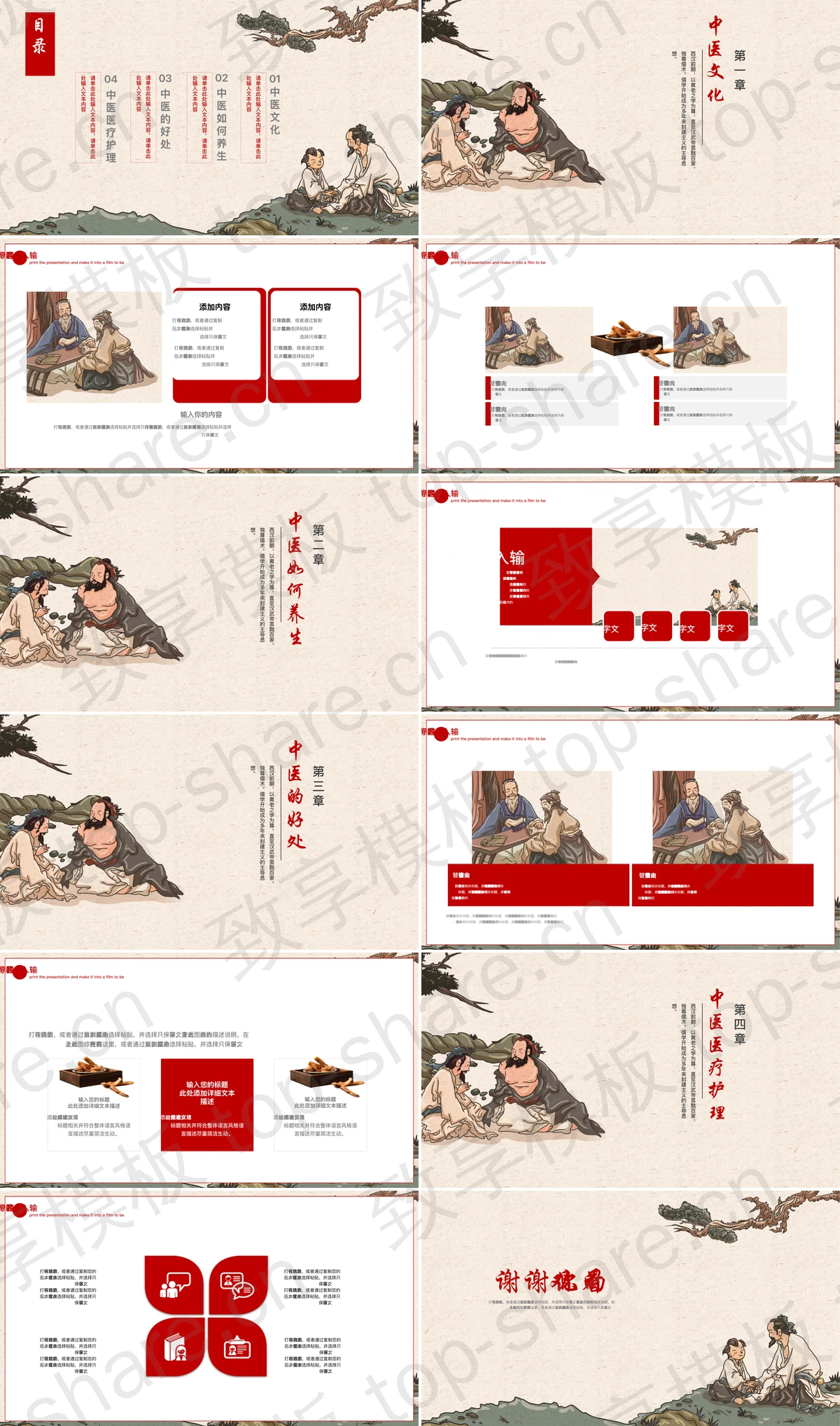 图片[2]-古典国风中医养生中药草药PPT模板 - 致享TOP-SHARE-致享TOP-SHARE