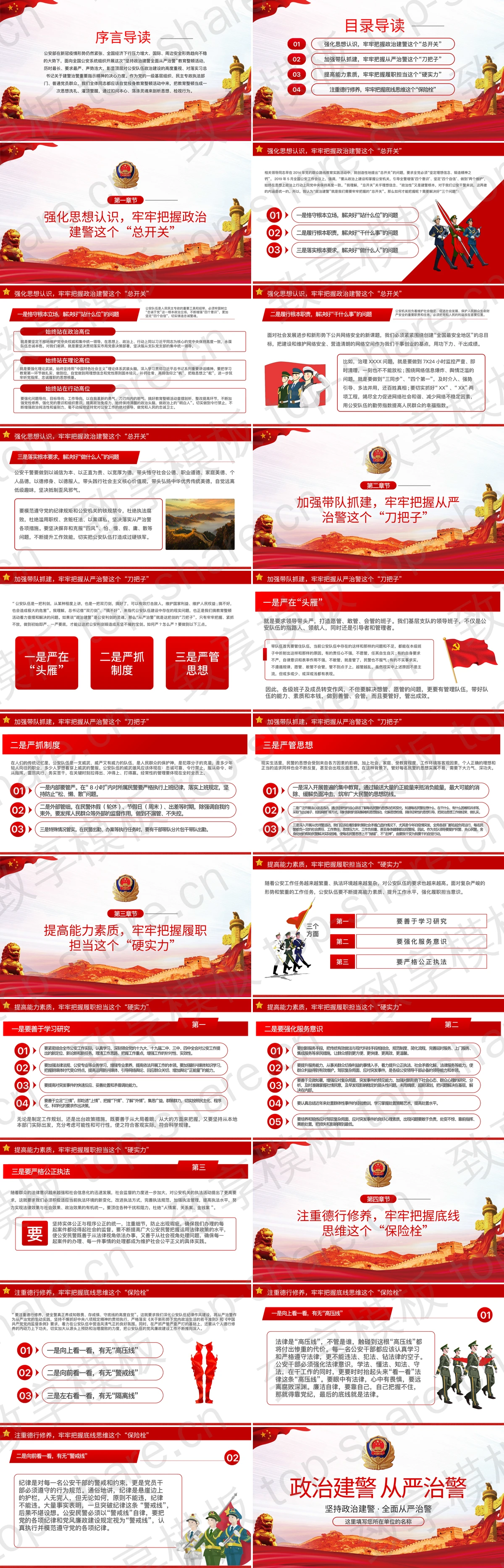 图片[2]-红色长城华表背景“政治建警从严治警”公安系统党政教育PPT模板 - 致享TOP-SHARE-致享TOP-SHARE