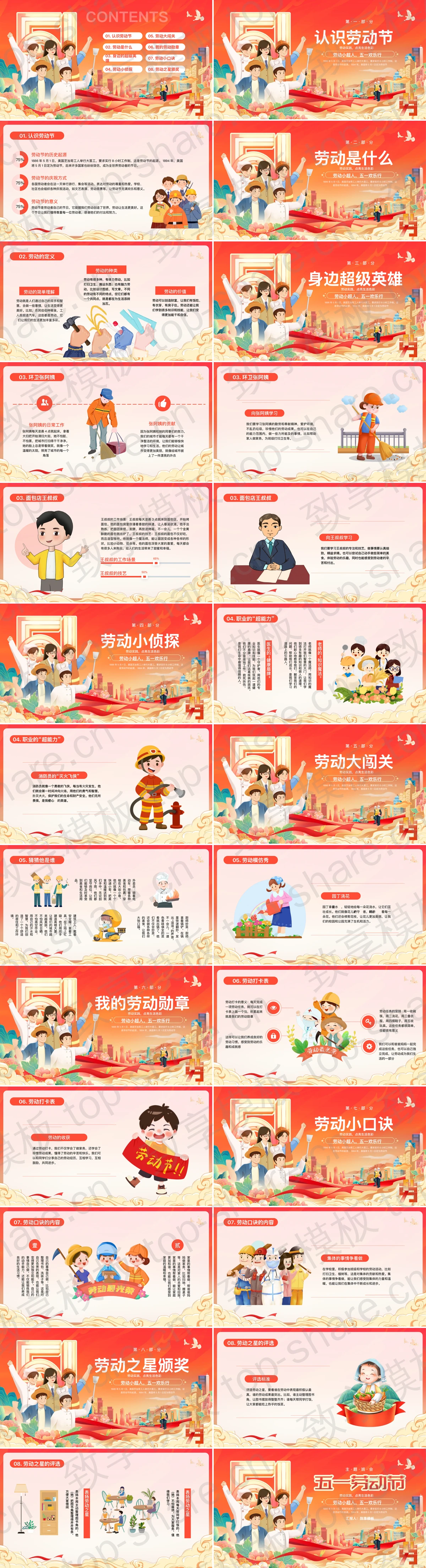 图片[2]-红色大气国潮风五一劳动节主题班会PPT模板 - 致享TOP-SHARE-致享TOP-SHARE