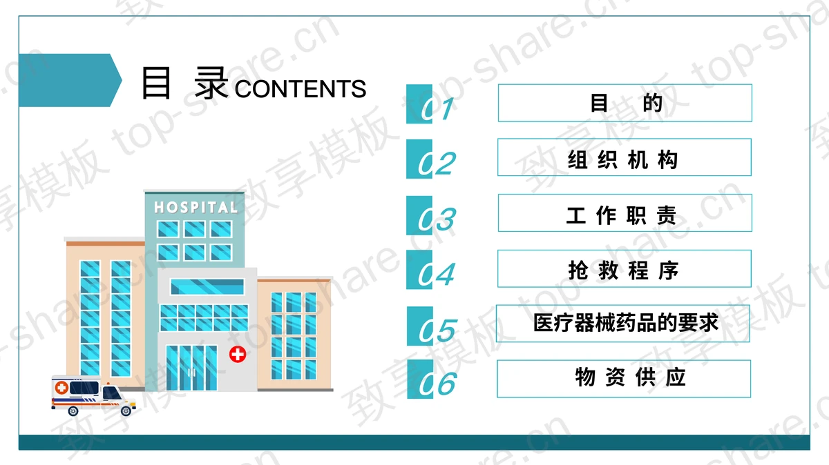 医院突发事件应急处理预案PPT模板-致享TOP-SHARE