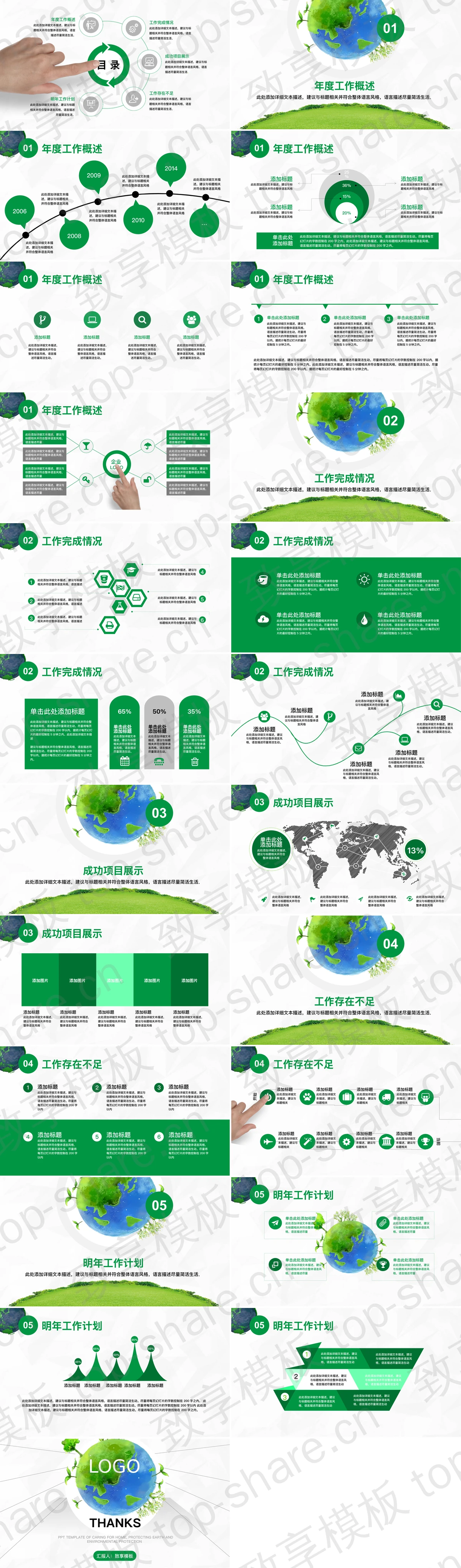 图片[2]-绿色地球背景的环境保护PPT模板 - 致享TOP-SHARE-致享TOP-SHARE
