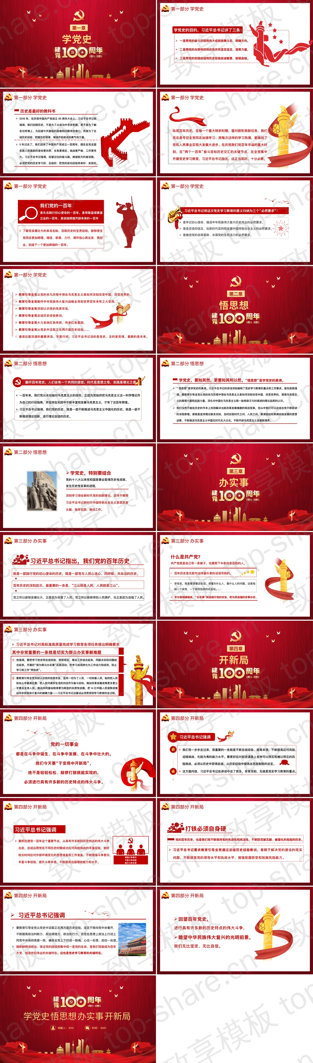 图片[2]-《学党史 悟思想 办实事 开新局》建党100周年专题党课PPT下载 - 致享TOP-SHARE-致享TOP-SHARE