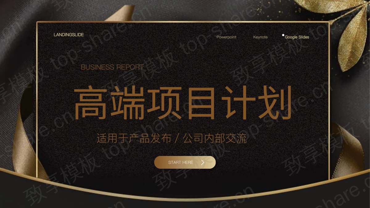 精致高端黑金风项目计划书PPT模板下载-致享TOP-SHARE