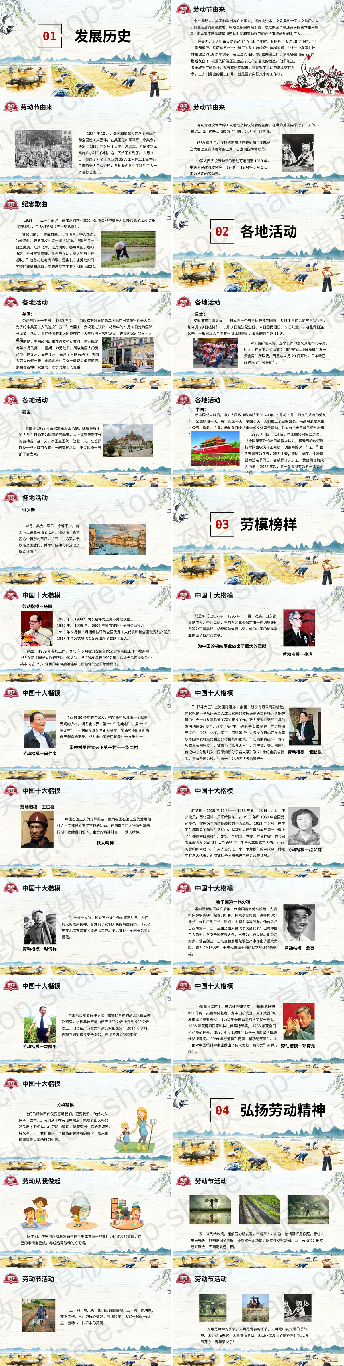 图片[2]-水彩农民播种背景的五一劳动节PPT模板 - 致享TOP-SHARE-致享TOP-SHARE