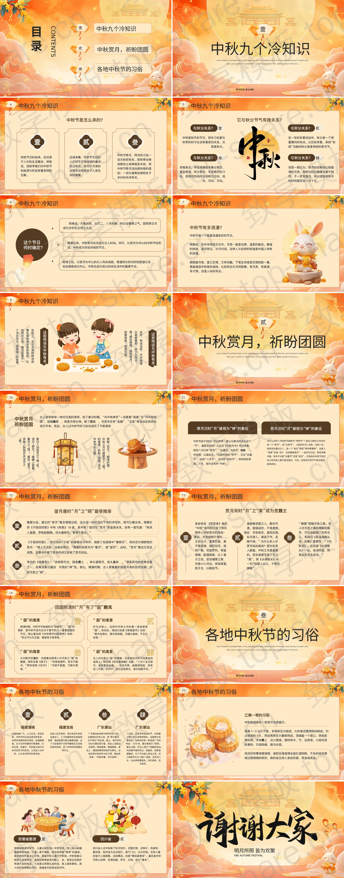 图片[2]-橙色古典中国风中秋佳节节日介绍PPT模板 - 致享TOP-SHARE-致享TOP-SHARE