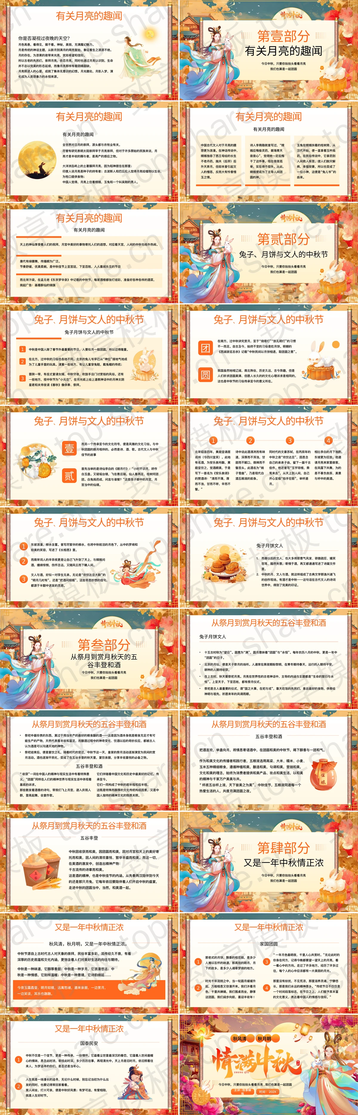 图片[2]-古典中国风“情满中秋”中秋节习俗介绍PPT模板 - 致享TOP-SHARE-致享TOP-SHARE