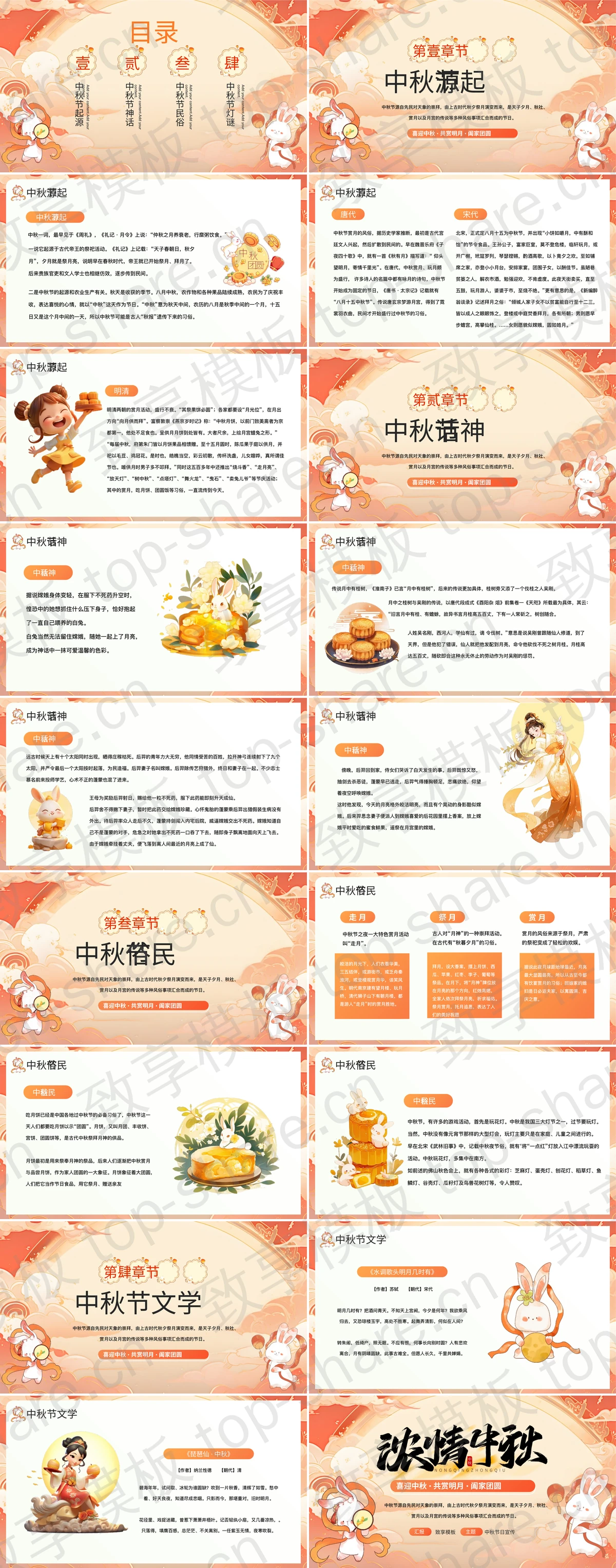 图片[2]-橙色古典“浓情中秋”中秋节日宣传PPT模板 - 致享TOP-SHARE-致享TOP-SHARE