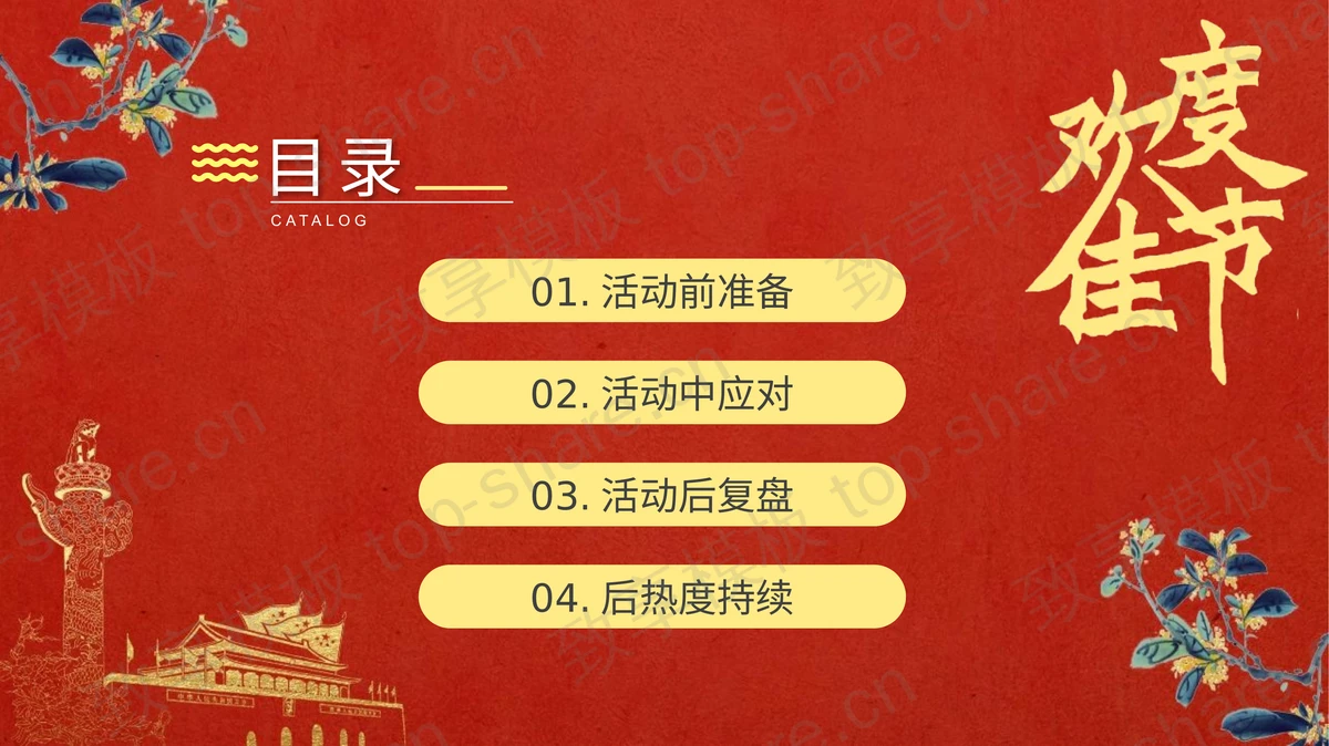 红色明月天安门背景中秋国庆双节活动策划PPT模板-致享TOP-SHARE