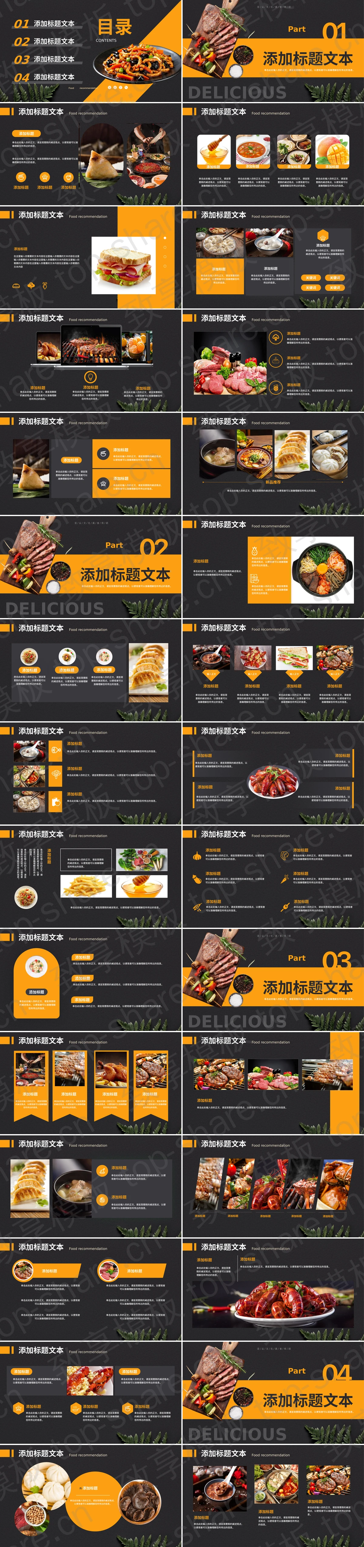 图片[2]-橙黑配色砂锅背景的全国美食文化介绍PPT模板 - 致享TOP-SHARE-致享TOP-SHARE
