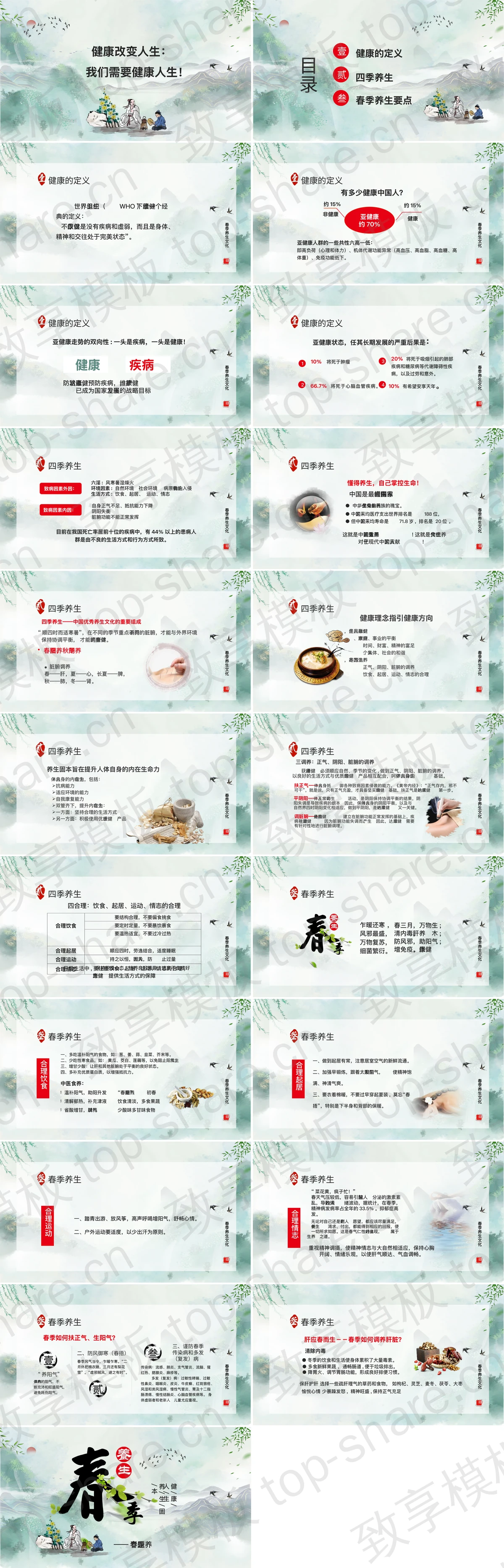 图片[2]-水墨山水背景春季养生专题知识讲座PPT模板 - 致享TOP-SHARE-致享TOP-SHARE