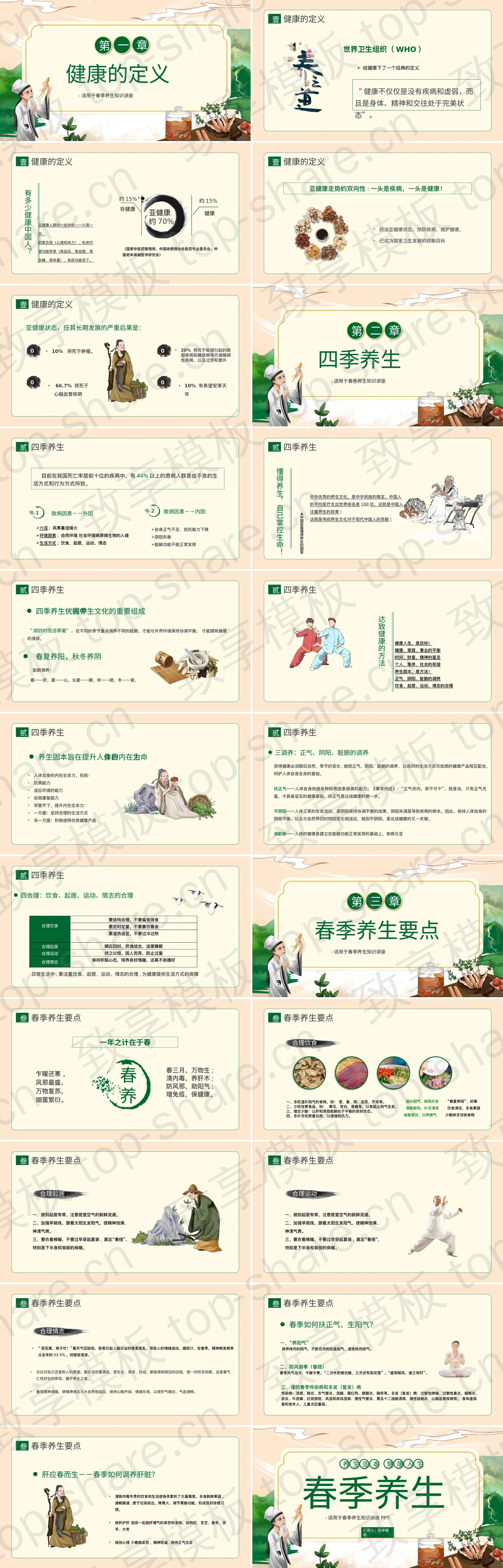 图片[2]-绿色精美古风春季养生知识讲座PPT模板 - 致享TOP-SHARE-致享TOP-SHARE