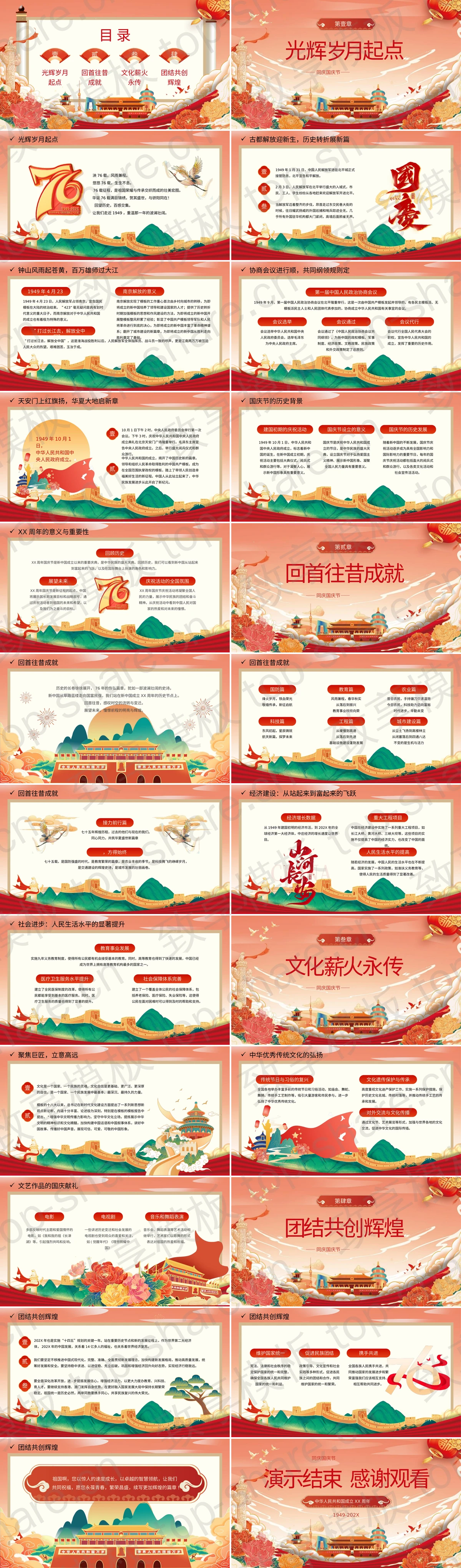 图片[2]-红色国潮风“大国华诞繁盛共享”国庆节主题教育活动PPT模板 - 致享TOP-SHARE-致享TOP-SHARE