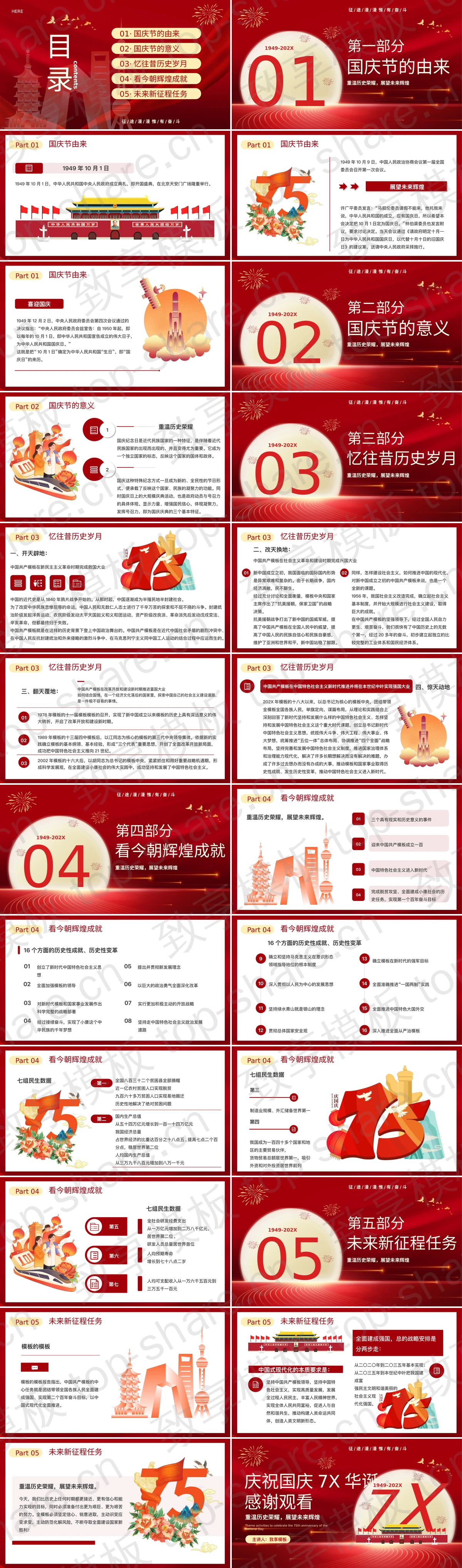 图片[2]-红色天安门背景庆祝国庆7X华诞主题活动PPT模板 - 致享TOP-SHARE-致享TOP-SHARE